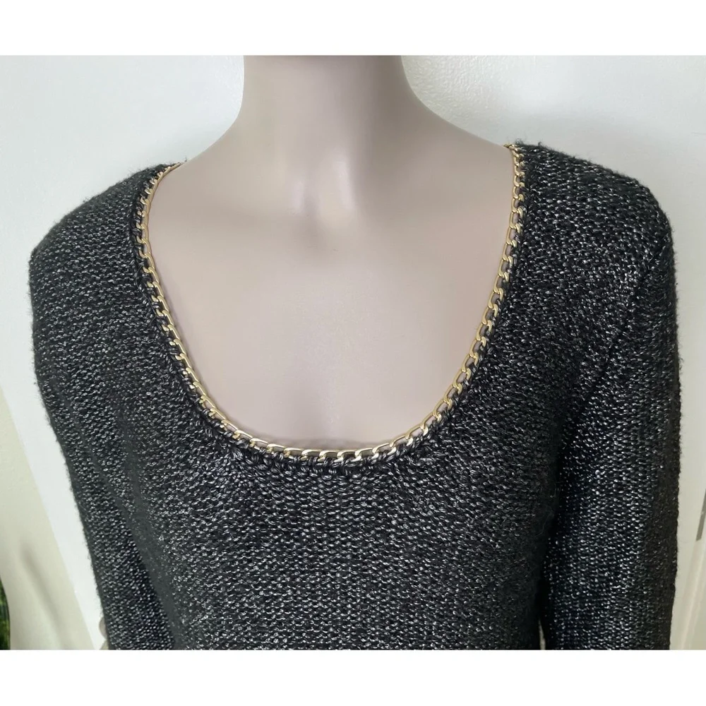 Soft Surroundings Metallic Knit Chainlink Sweater
